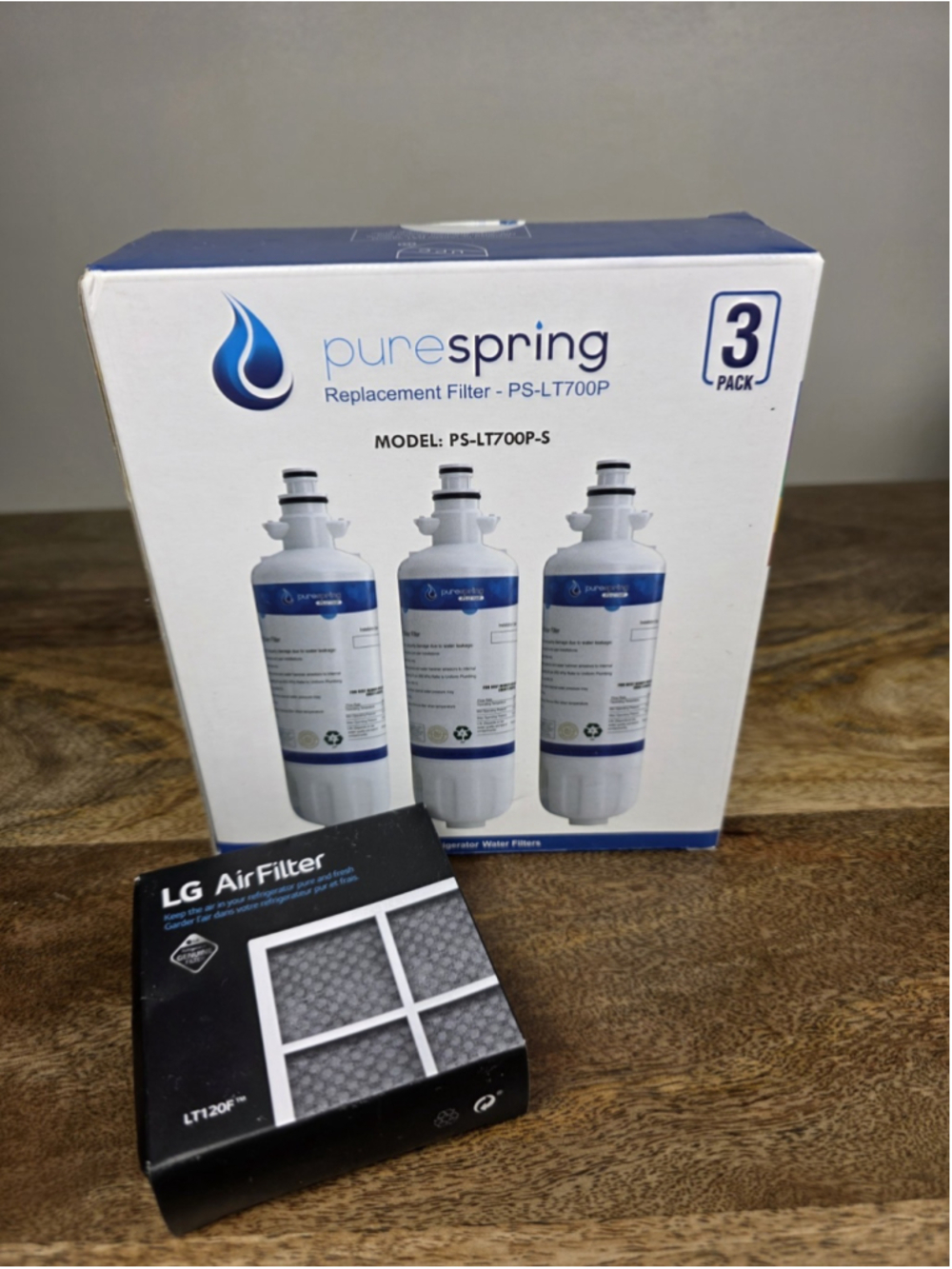PureSpring PS-LT700P-S Water Filter 3 Pack + LG LT120F Air Filter NEW Sealed